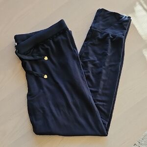 Juicy Couture Womens Black Lounge Pants With Lace Trim Detail